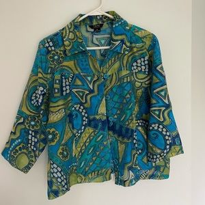 VTG 70s print button up top